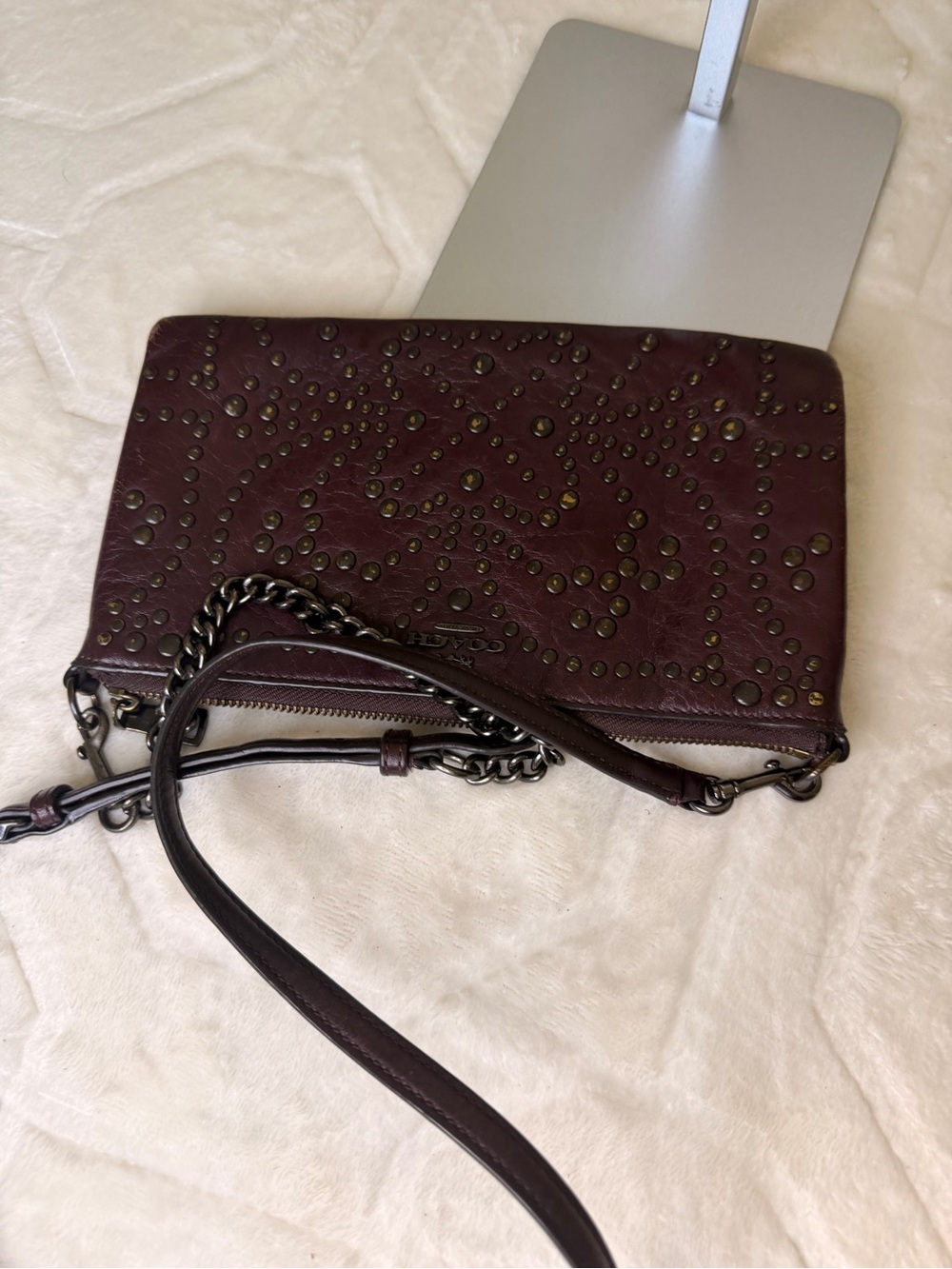Coach Kylie Studded Crossbody Bag in Dark Purple - Picture 7 of 16